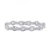 10k White Gold Mens Round Diamond Link Bracelet 1-3/8 Cttw