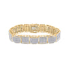 10k Yellow Gold Mens Round Diamond Link Bracelet 4-1/2 Cttw
