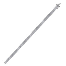  14k White Gold Mens Round Diamond 3 Row Miracle-set Fashion Bracelet 6-7/8 Cttw