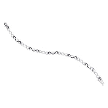  Sterling Silver Womens Round Black Color Enhanced Diamond Infinity Bracelet 1/4 Cttw
