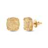 Yellow-tone Sterling Silver Round Yellow Color Enhanced Diamond Circle Earrings 1/8 Cttw
