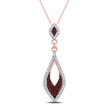 10k Rose Gold Womens Round Red Color Enhanced Diamond Fashion Pendant 1/5 Cttw