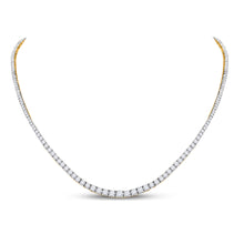  14k Yellow Gold Womens Round Diamond Graduated Cocktail Necklace 9 Cttw