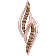  10k Rose Gold Womens Round Brown Diamond Fashion Pendant 1/5 Cttw