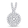 10k White Gold Womens Round Diamond Circle Frame Cluster Pendant 3/8 Cttw