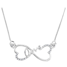  Sterling Silver Womens Round Diamond Heart Infinity Love Pendant Necklace 1/10 Cttw