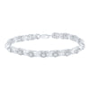 10k White Gold Womens Round Diamond Fashion Bracelet 5/8 Cttw