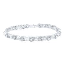  10k White Gold Womens Round Diamond Fashion Bracelet 5/8 Cttw