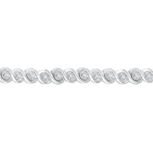  10k White Gold Womens Round Diamond Tennis Bracelet 1/2 Cttw