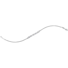  10k White Gold Womens Round Diamond Flower Cluster Fashion Bracelet 1/4 Cttw