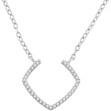  10k White Gold Womens Round Diamond Fashion Necklace 1/10 Cttw