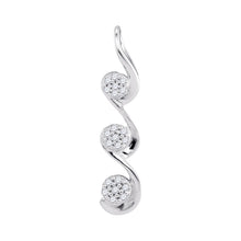  10k White Gold Womens Round Diamond Triple Cluster Pendant 1/20 Cttw