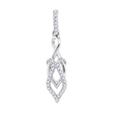  10k White Gold Womens Round Diamond Fashion Pendant 1/10 Cttw
