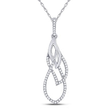  10k White Gold Womens Round Diamond Fashion Pendant 1/6 Cttw