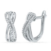 10k White Gold Womens Round Diamond Hoop Earrings 1/5 Cttw